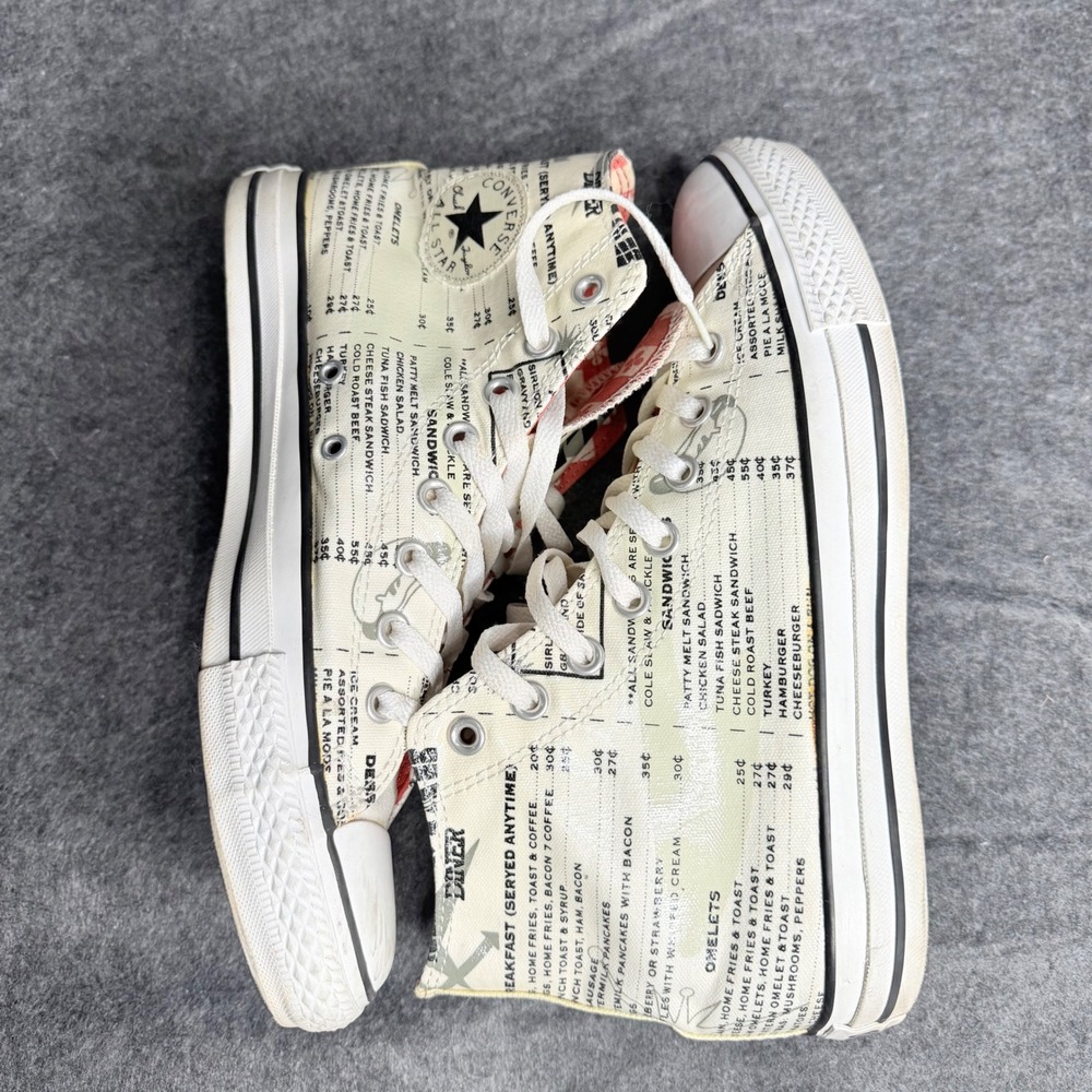 Converse Chuck Taylor All Star Diner Menu High Top Sneakers 103264F Mens 9 Wo 11 - Picture 6 of 8